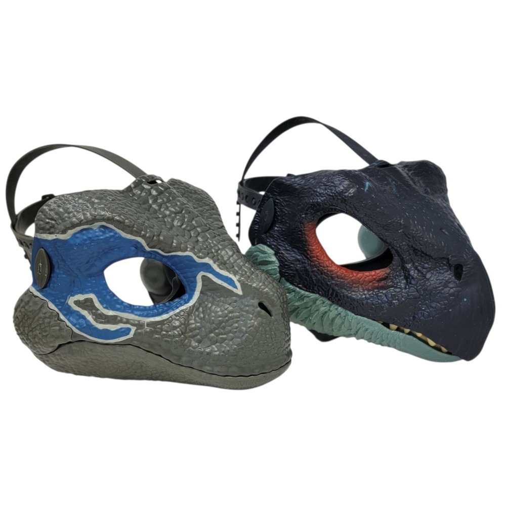 Jurassic World  Dominion Dinosaur Masks‎ Lot of 2 Therizinosaurus Velociraptor